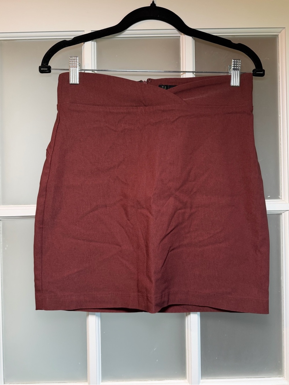 NBDWine Red High-Rise Mini Skirt, Small, NWT. Revolve Brand